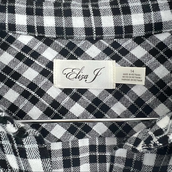 NWT Eliza J Gingham Ruffle Tiered Mini Casual Dress Size 14 - Picture 4 of 8